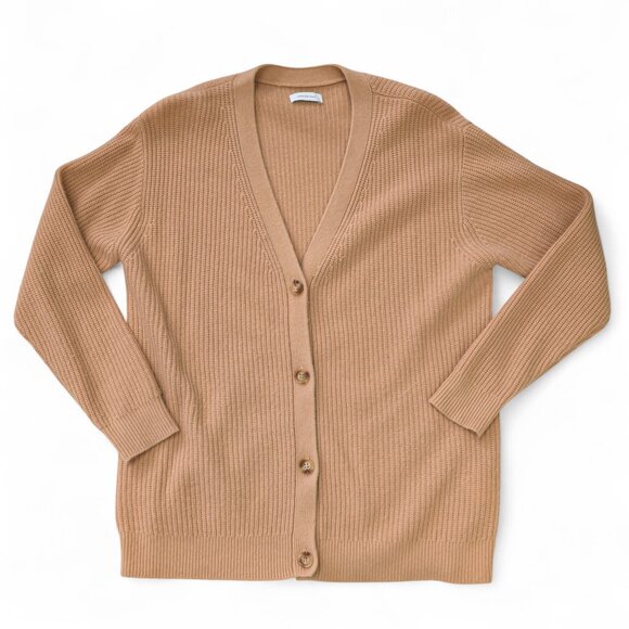 Italic Billie Chunky Oversized Cashmere Cardigan in Camel / Brown - Picture 1 of 16